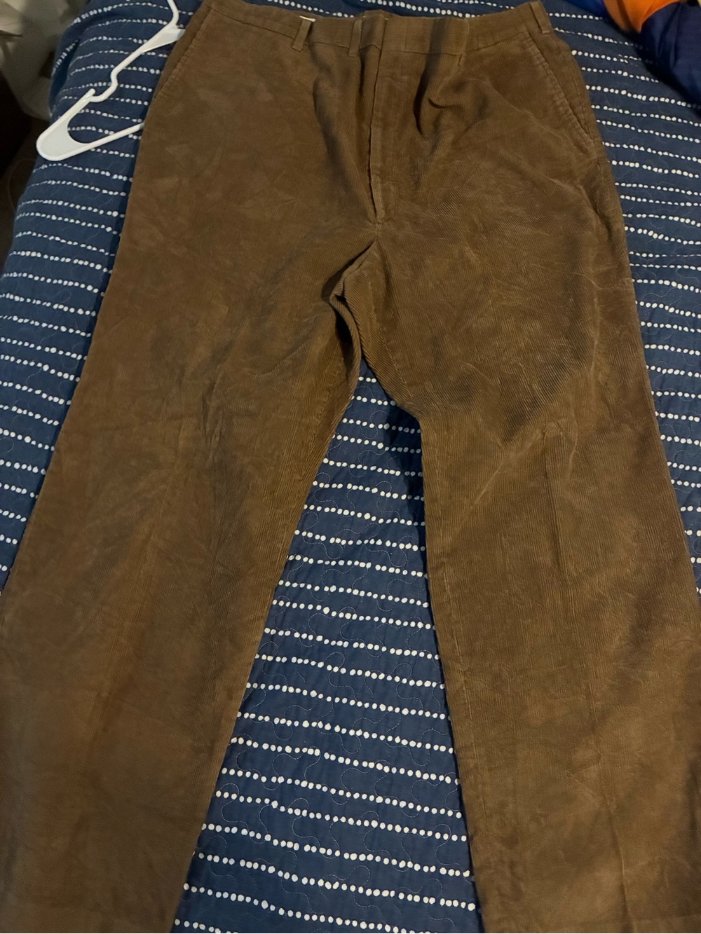 Haggar Men's Carmel Corduroy flat Front Khaki Pants 44x 32
